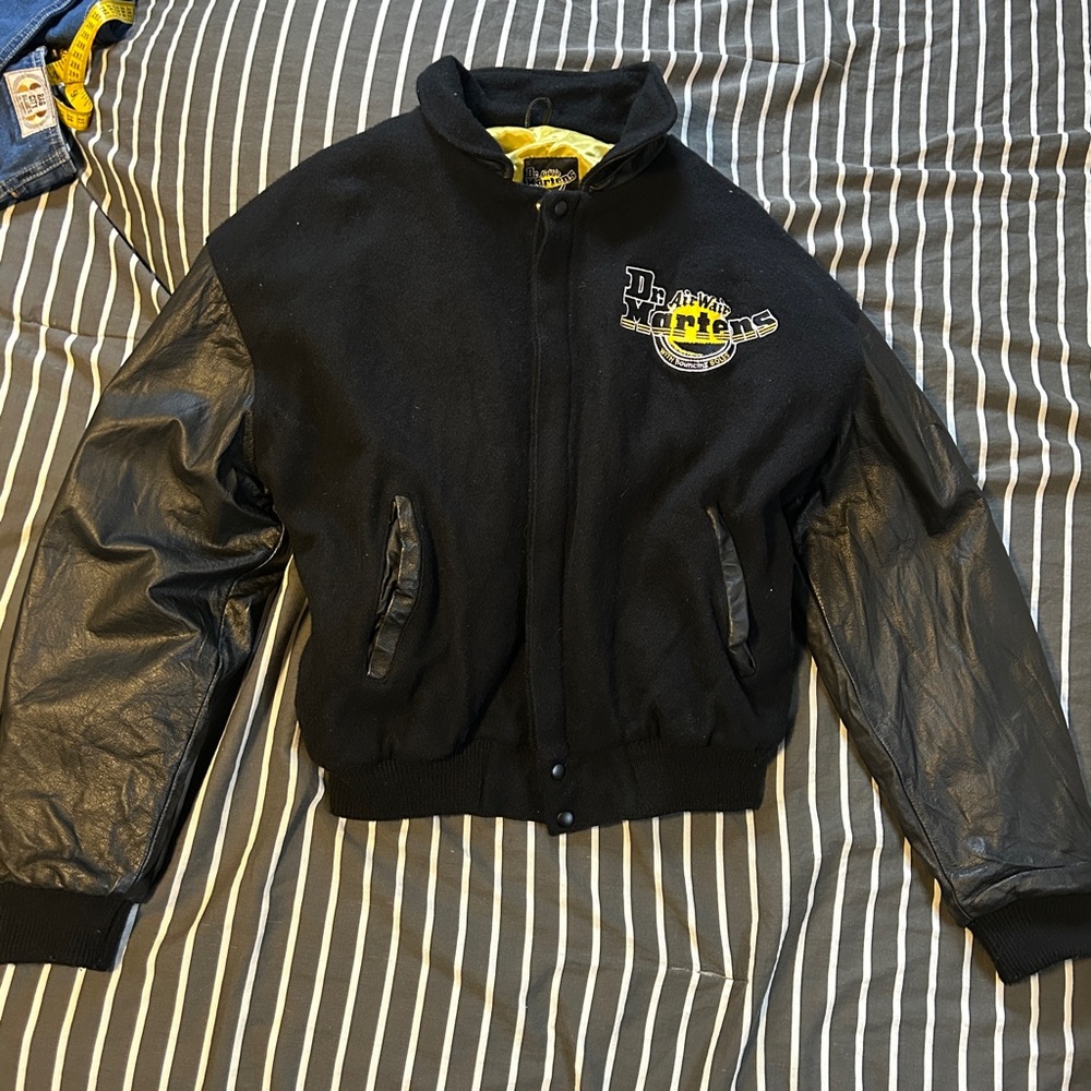 ❌SOLD❌Dr martens vintage wool and leather warm jacket coat size medium